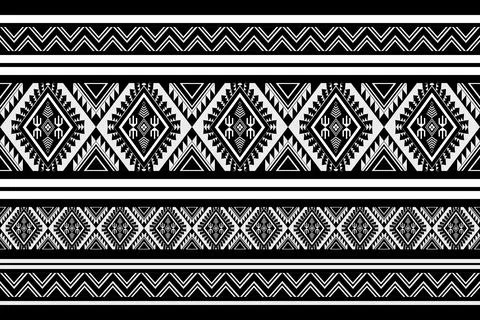 Geometric ethnic pattern seamless design for background ,Tribal geometric Stock Illustration