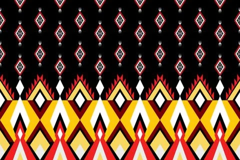 Geometric ethnic pattern seamless design for background ,Tribal geometric 스톡 일러스트