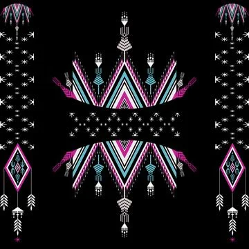 Geometric ethnic pattern seamless design for background ,Tribal geometric Stock Illustration