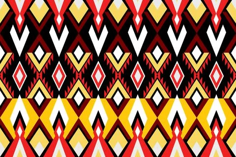 Geometric ethnic pattern seamless design for background ,Tribal geometric 스톡 일러스트