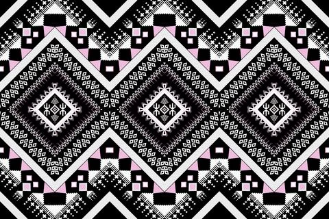 Geometric ethnic pattern seamless design for background ,Tribal geometric Stock Illustration