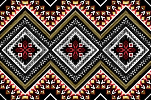 Geometric ethnic pattern seamless design for background ,Tribal geometric Stock Illustration