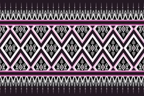 Geometric ethnic pattern seamless design for background ,Tribal geometric Stock Illustration