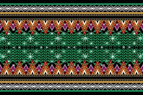 Geometric ethnic pattern seamless design for background ,Tribal geometric Stock Illustration