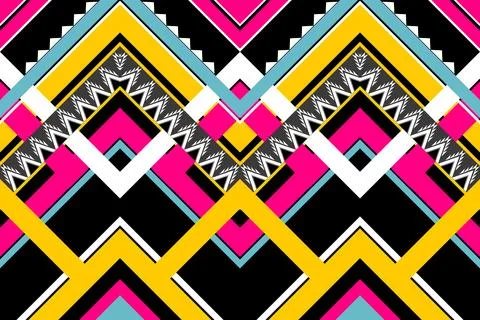 Geometric ethnic pattern seamless design for background ,Tribal geometric Stock Illustration