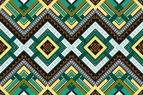 Geometric ethnic pattern seamless design for background ,Tribal geometric Stock Illustration