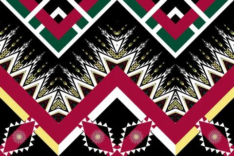 Geometric ethnic pattern seamless design for background ,Tribal geometric 스톡 일러스트