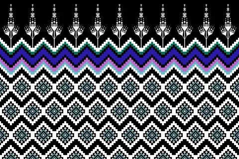 Geometric ethnic pattern seamless design for background ,Tribal geometric イラスト素材