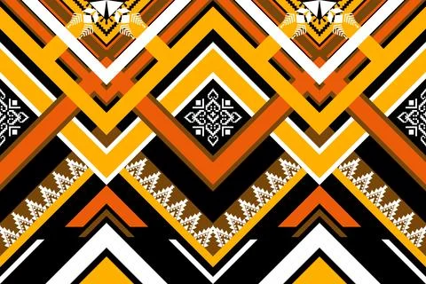 Geometric ethnic pattern seamless design for background ,Tribal geometric Stock Illustration