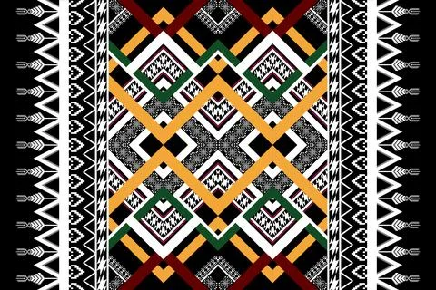 Geometric ethnic pattern seamless design for background ,Tribal geometric Stock Illustration