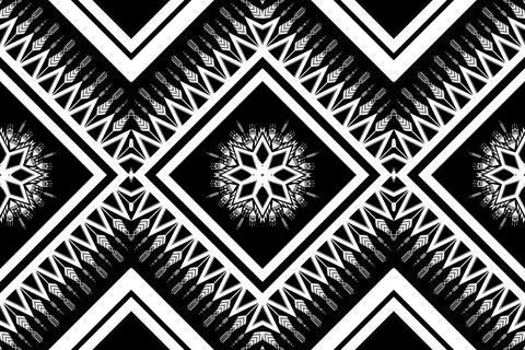 Geometric ethnic pattern seamless design for background ,Tribal geometric Stock Illustration