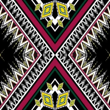 Geometric ethnic pattern seamless design for background ,Tribal geometric 스톡 일러스트