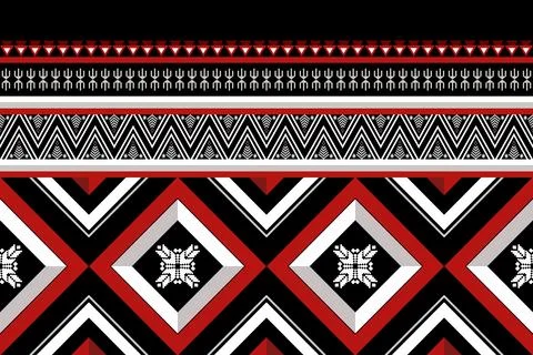 Geometric ethnic pattern seamless design for background ,Tribal geometric Stock Illustration