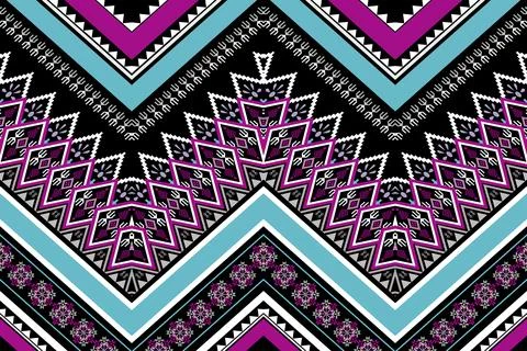 Geometric ethnic pattern seamless design for background ,Tribal geometric Stock Illustration