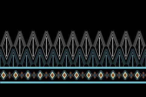 Geometric ethnic pattern seamless design for background ,Tribal geometric Stock Illustration