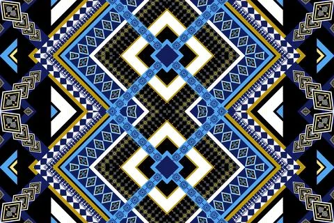 Geometric ethnic pattern seamless design for background ,Tribal geometric Stock Illustration