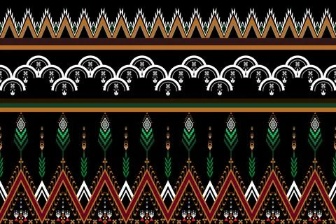 Geometric ethnic pattern seamless design for background ,Tribal geometric Stock Illustration