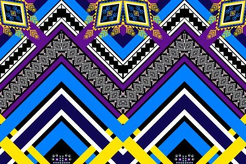 Geometric ethnic pattern seamless design for background ,Tribal geometric 스톡 일러스트