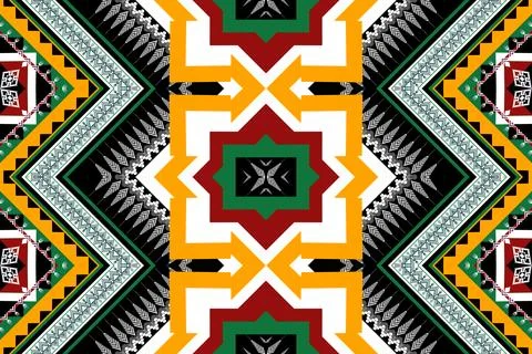 Geometric ethnic pattern seamless design for background ,Tribal geometric イラスト素材