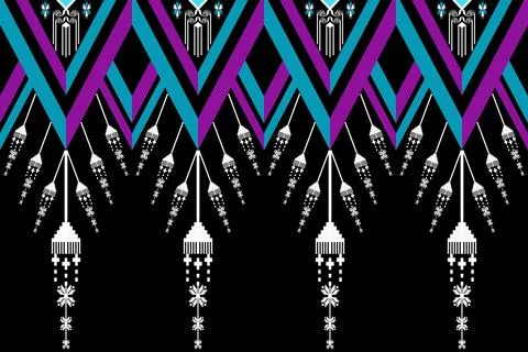 Geometric ethnic pattern seamless design for background ,Tribal geometric Stock Illustration