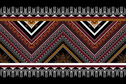 Geometric ethnic pattern seamless design for background ,Tribal geometric Stock Illustration