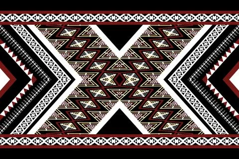Geometric ethnic pattern seamless design for background ,Tribal geometric Stock Illustration