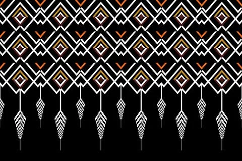 Geometric ethnic pattern seamless design for background ,Tribal geometric Stock Illustration