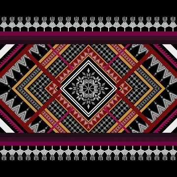 Geometric ethnic pattern seamless design for background ,Tribal geometric Stock Illustration