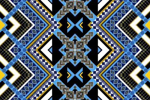 Geometric ethnic pattern seamless design for background ,Tribal geometric Stock Illustration