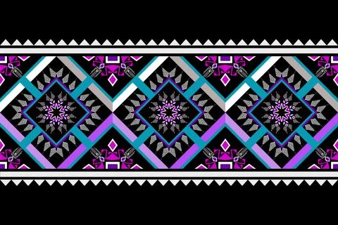 Geometric ethnic pattern seamless design for background ,Tribal geometric Stock Illustration