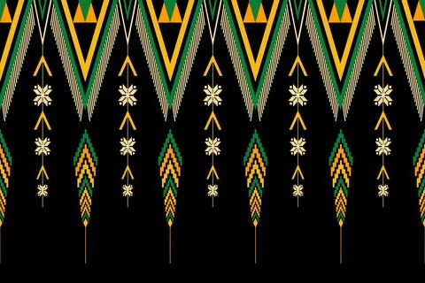 Geometric ethnic pattern seamless design for background ,Tribal geometric Stock Illustration
