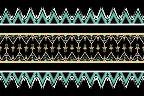 Geometric ethnic pattern seamless design for background ,Tribal geometric Stock Illustration