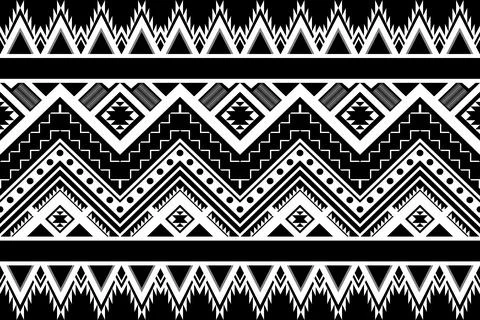 Geometric ethnic pattern seamless design for background ,Tribal geometric イラスト素材