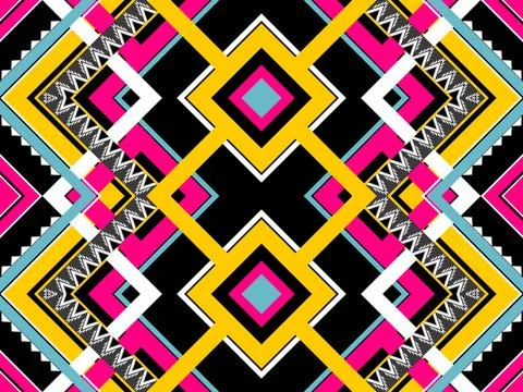 Geometric ethnic pattern seamless design for background ,Tribal geometric 스톡 일러스트