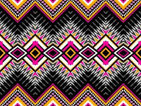 Geometric ethnic pattern seamless design for background ,Tribal geometric 스톡 일러스트