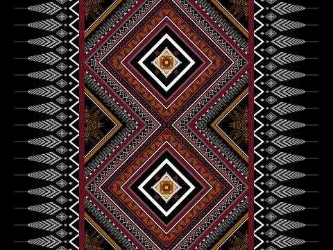 Geometric ethnic pattern seamless design for background ,Tribal geometric Stock Illustration