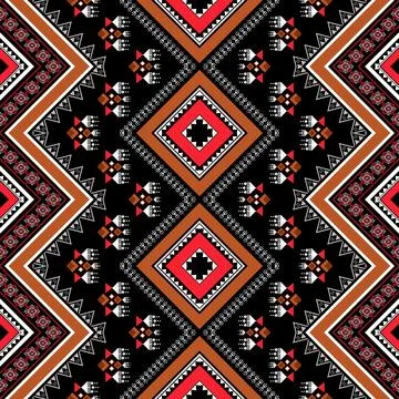 Geometric ethnic pattern seamless design for background ,Tribal geometric Stock Illustration