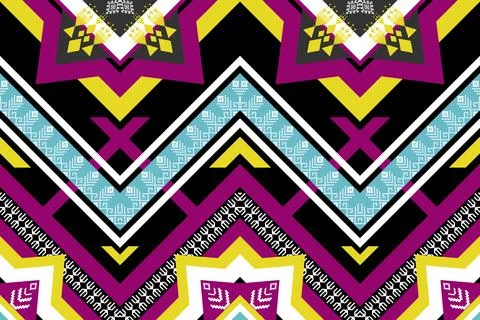 Geometric ethnic pattern seamless design for background ,Tribal geometric イラスト素材