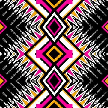 Geometric ethnic pattern seamless design for background ,Tribal geometric Illustrazione stock