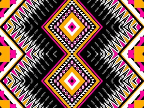 Geometric ethnic pattern seamless design for background ,Tribal geometric 스톡 일러스트