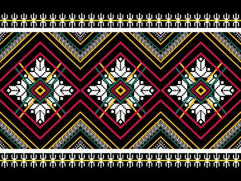 Geometric ethnic pattern seamless design for background ,Tribal geometric Stock Illustration