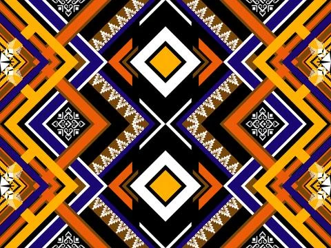 Geometric ethnic pattern seamless design for background ,Tribal geometric Stock Illustration