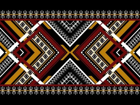 Geometric ethnic pattern seamless design for background ,Tribal geometric Stock Illustration