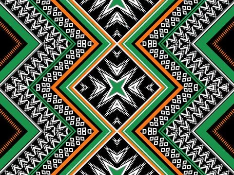 Geometric ethnic pattern seamless design for background ,Tribal geometric Stock Illustration
