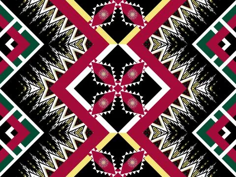 Geometric ethnic pattern seamless design for background ,Tribal geometric Illustrazione stock