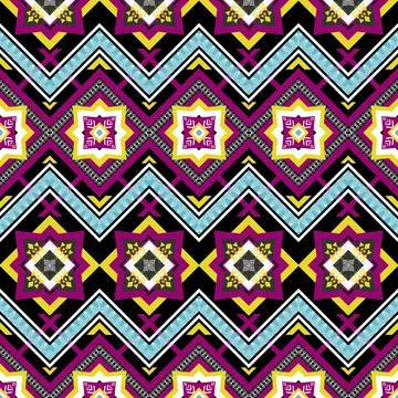 Geometric ethnic pattern seamless design for background ,Tribal geometric Stock Illustration