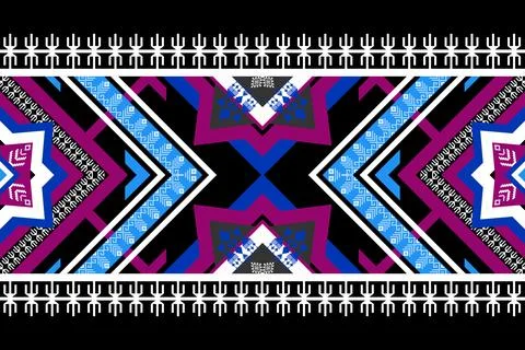 Geometric ethnic pattern seamless design for background ,Tribal geometric Stock Illustration