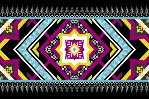 Geometric ethnic pattern seamless design for background ,Tribal geometric Stock Illustration