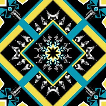 Geometric ethnic pattern seamless design for background ,Tribal geometric Stock Illustration