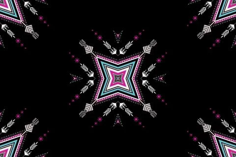 Geometric ethnic pattern seamless design for background ,Tribal geometric Stock Illustration